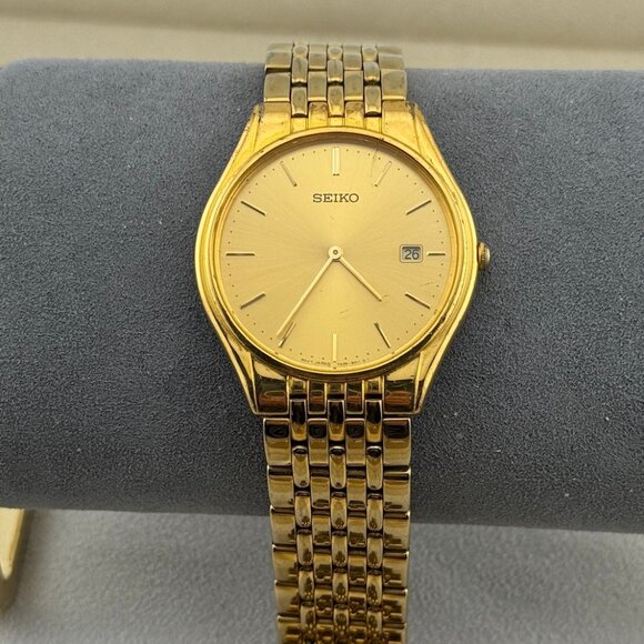 レア SEIKO セイコー デザイナー ゴールド QUARTZ 正確稼働 レトロ レア SEIKO セイコー デザイナー ゴールド QUARTZ 正確稼働